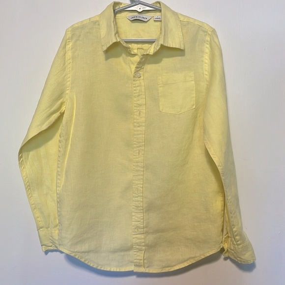 Janie and Jack "The Linen Shirt" Yellow Size 7 - Picture 1 of 3
